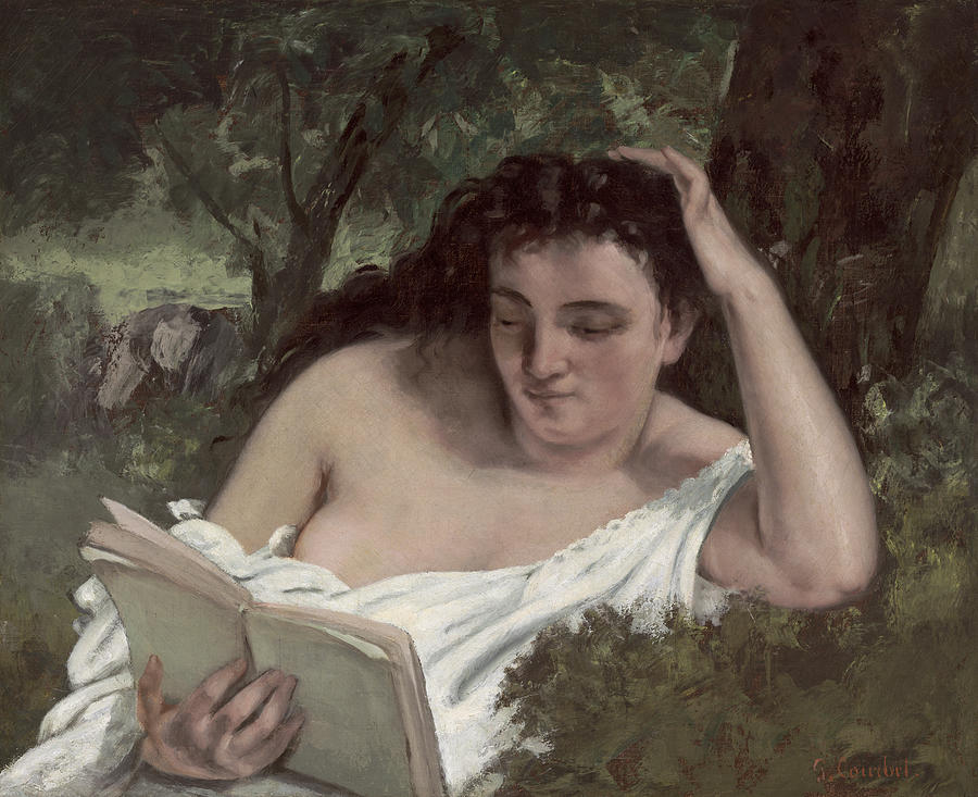 A Young Woman Reading #6 Painting by Gustave Courbet