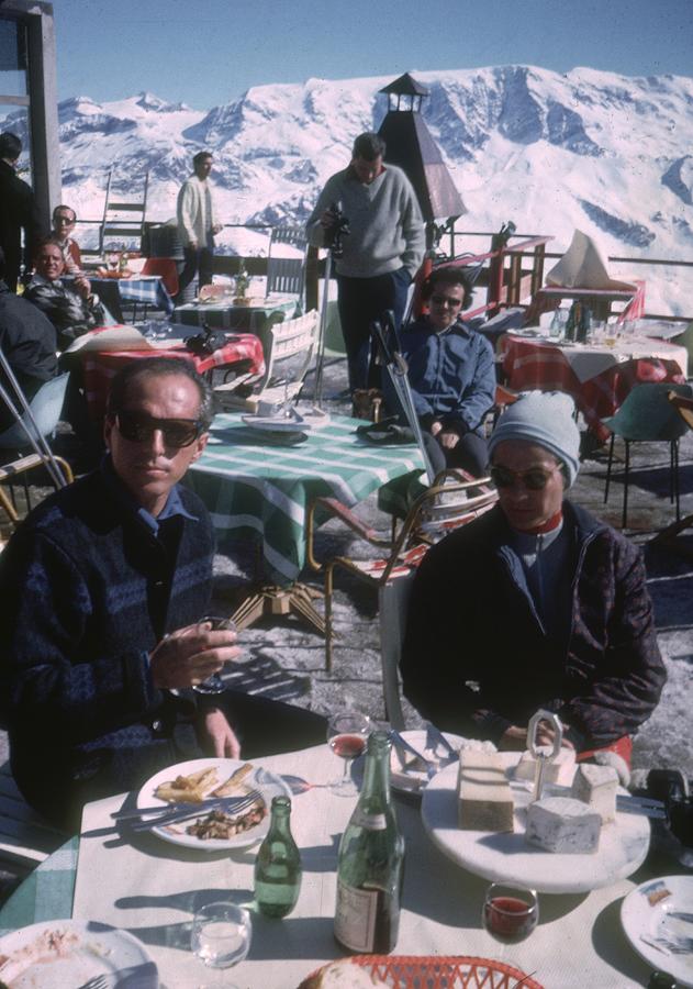 Courchevel Cafe Photograph by Slim Aarons