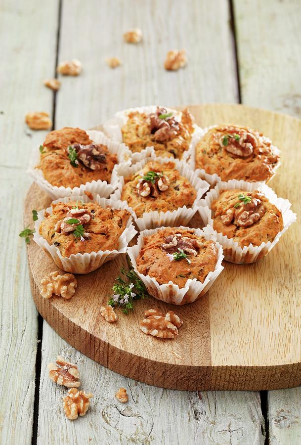 Courgette Muffins With Walnuts Photograph by Petr Gross