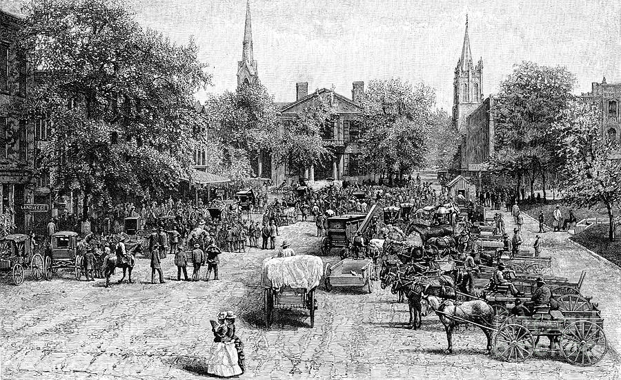 Court House Square, Lexington, Kentucky Drawing by Print Collector