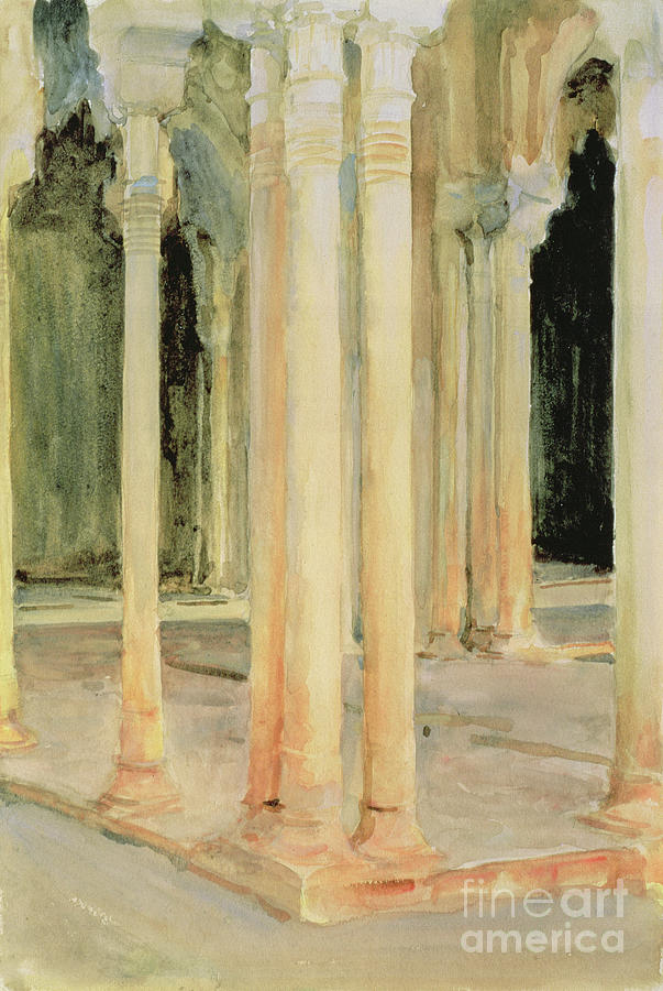 Court Of The Lions, C.1912 Painting by John Singer Sargent