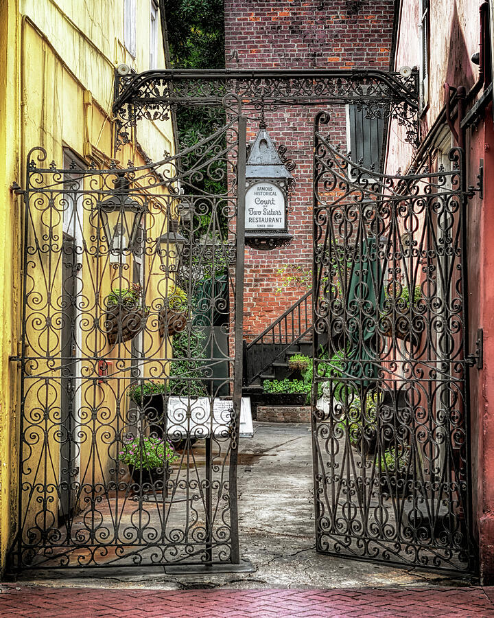  Court of the Two Sisters Courtyard Gate Photograph by Susan Rissi Tregoning
