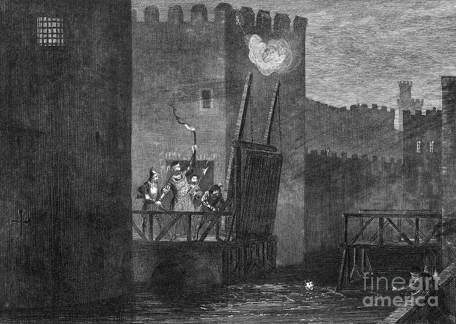 Courtenays Escape From The Tower, 1840 Drawing by Print Collector