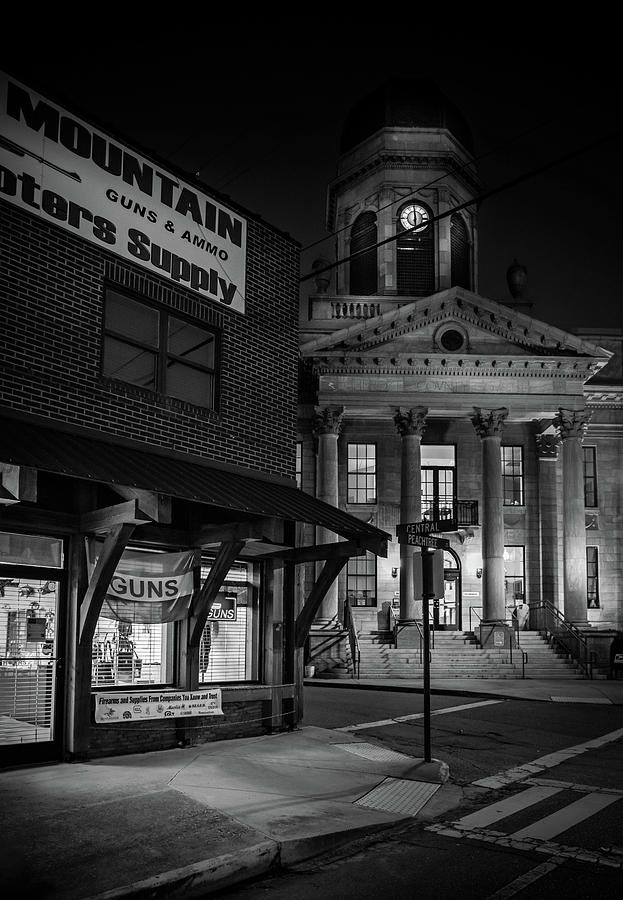 Courthouse and Guns In Black and White Photograph by Greg and Chrystal Mimbs