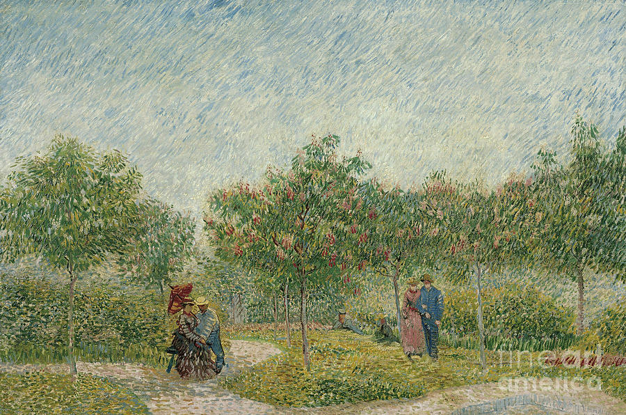 Courting couples in the Voyer dArgenson Park in Asnieres, 1887 Painting by Vincent Van Gogh