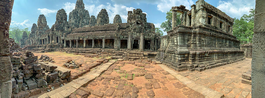 Courtyard in Bayon Temple of Angkor Thom in Cambodia Photograph by Karen Foley