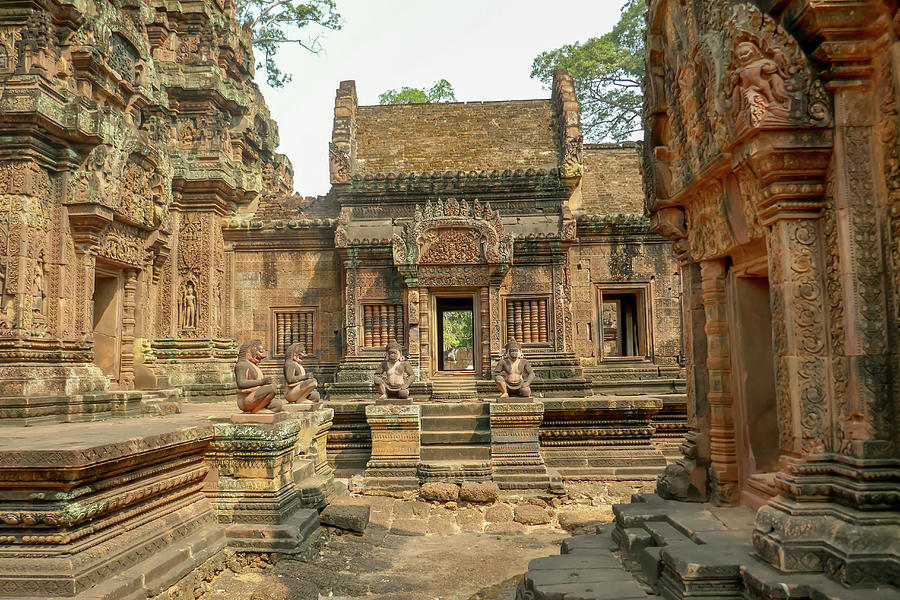 Courtyard in exterior of Banteay Srei, Siem Reap, Cambodia Photograph by Karen Foley
