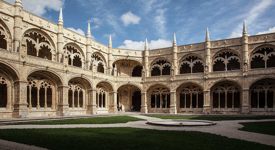 Courtyard Of Jeronimos Monastery, Lisbon, Portugal Digital Art by ...