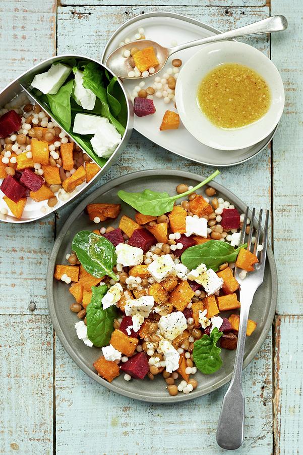Couscous Salad With Pumpkin And Beetroot Photograph by Jonathan Short