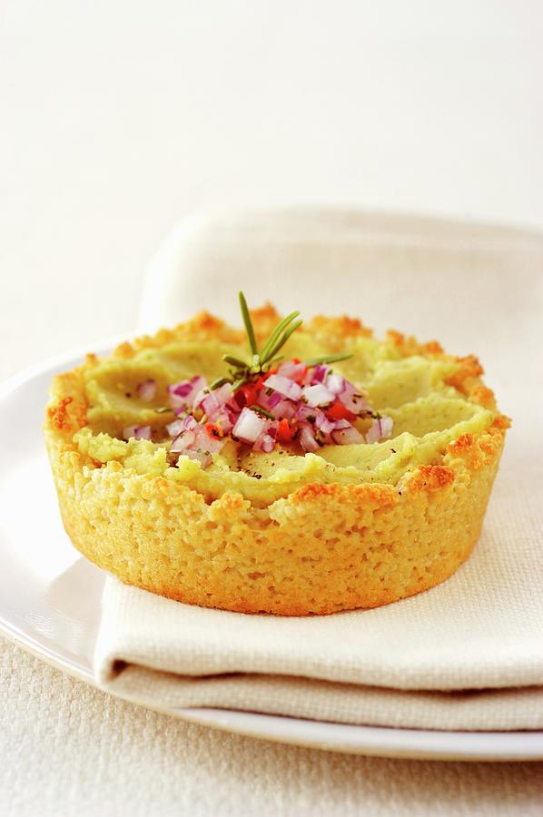 Couscous Tartlet With Chickpea Cream And Onions Photograph by Franco