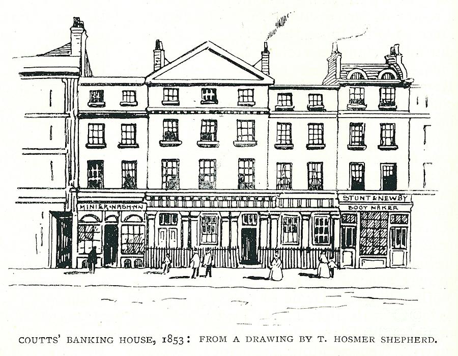 Coutts Banking House 1853 Drawing by Print Collector