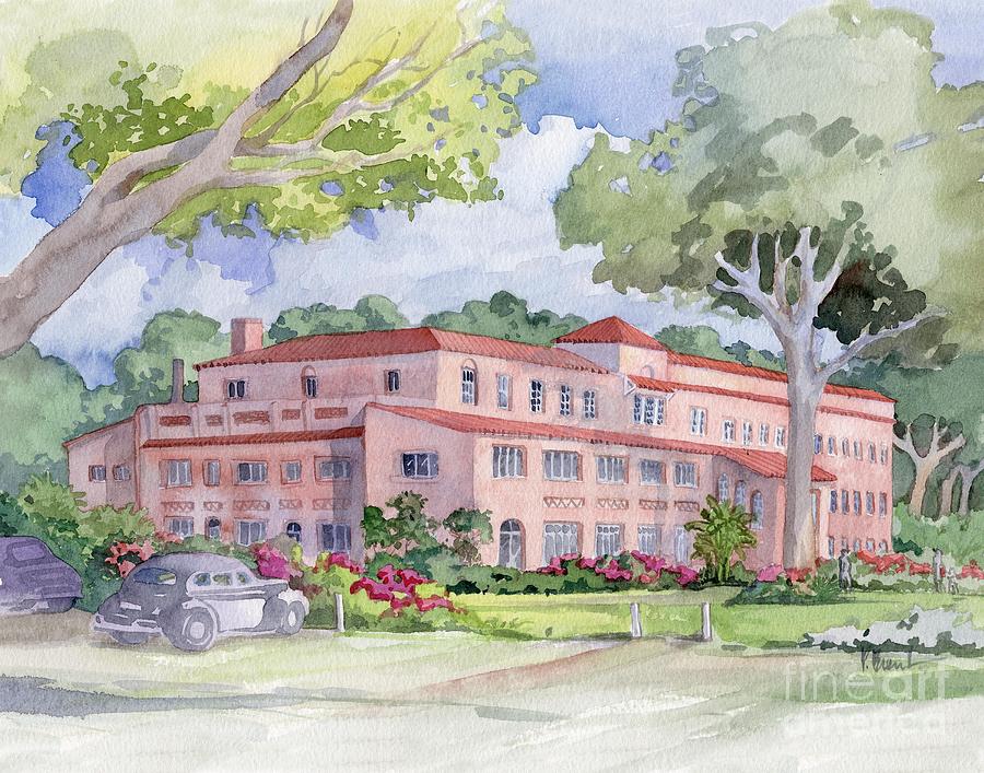 Watercolor Painting - Cove Hotel from the Lawn by Paul Brent