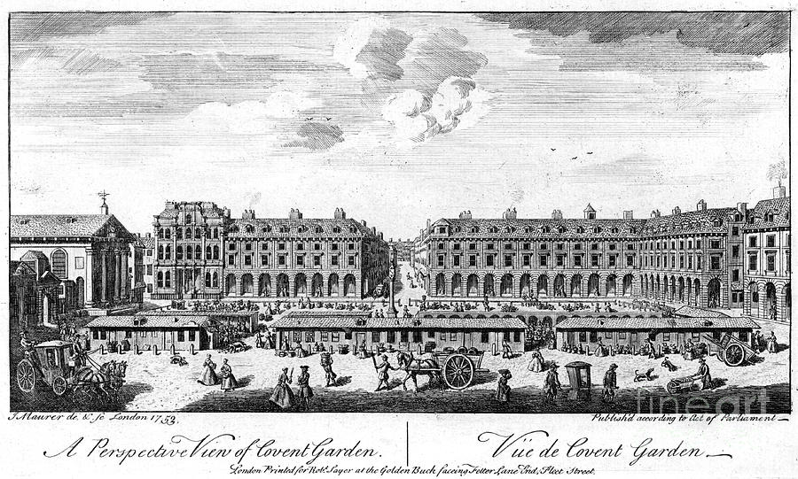Covent Garden, London, Showing Stalls Drawing by Print Collector