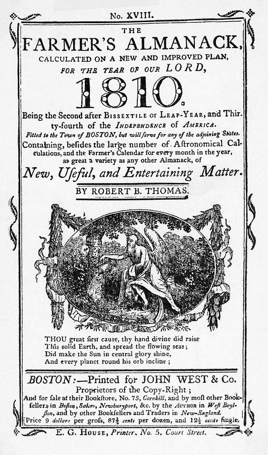 Cover Page Of Farmers Almanac 1810 Photograph by Bettmann