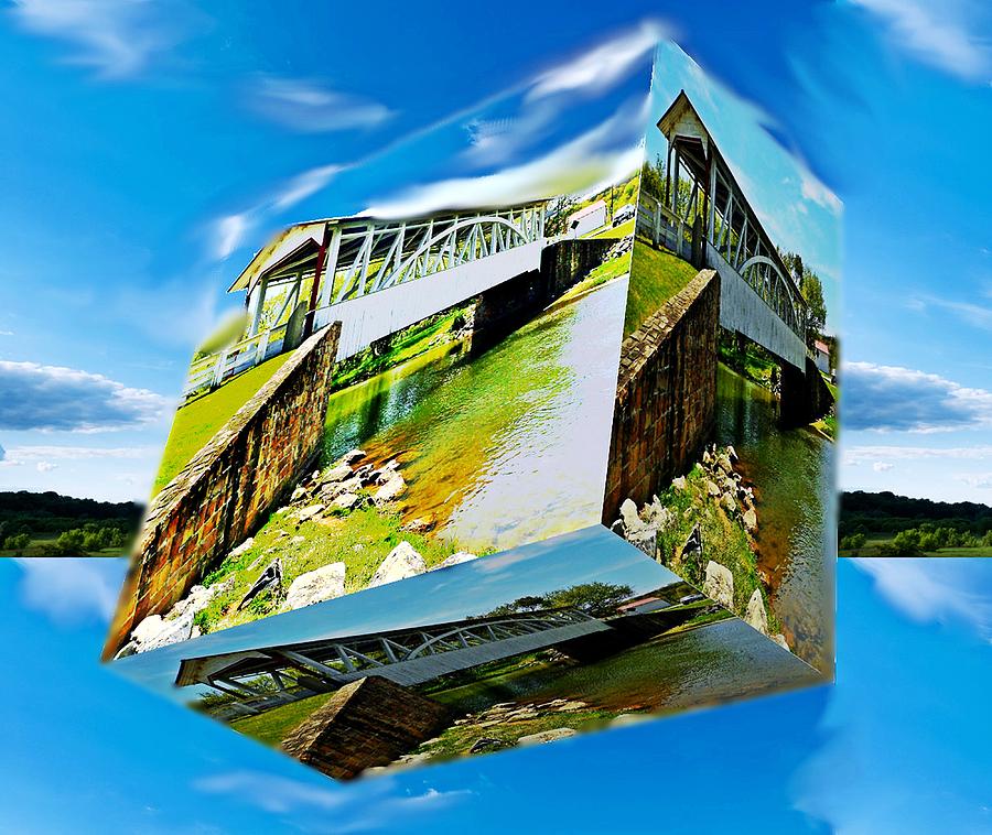 Covered bridge as a box Digital Art by Karl Rose
