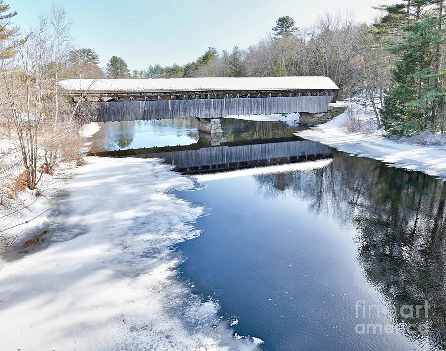 Covered Bridge Reflection Photograph by Steve Brown
