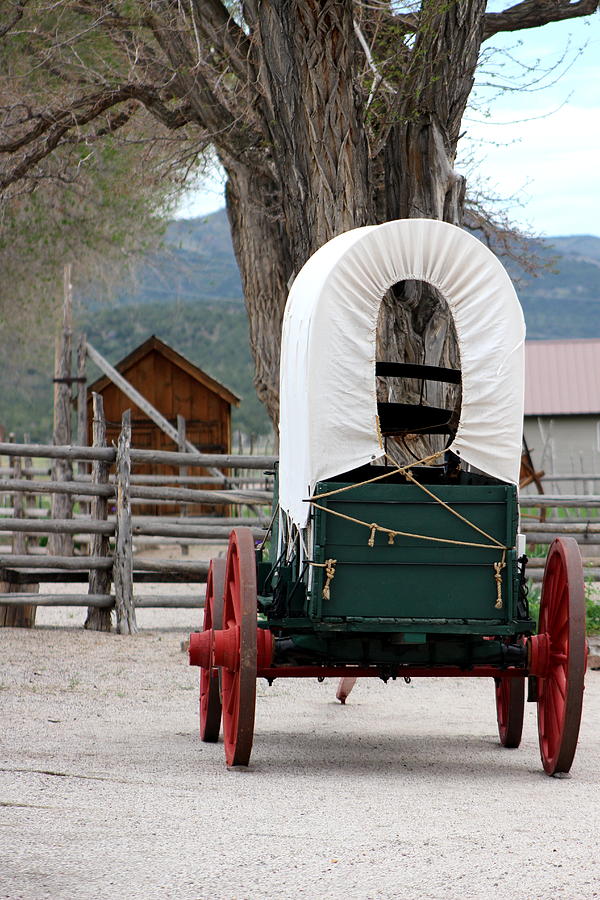 Covered Wagon at Cove Fort Utah Photograph by Colleen Cornelius