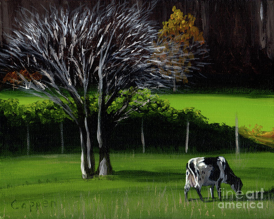 Cow and Thornapple Tree Painting by Robert Coppen