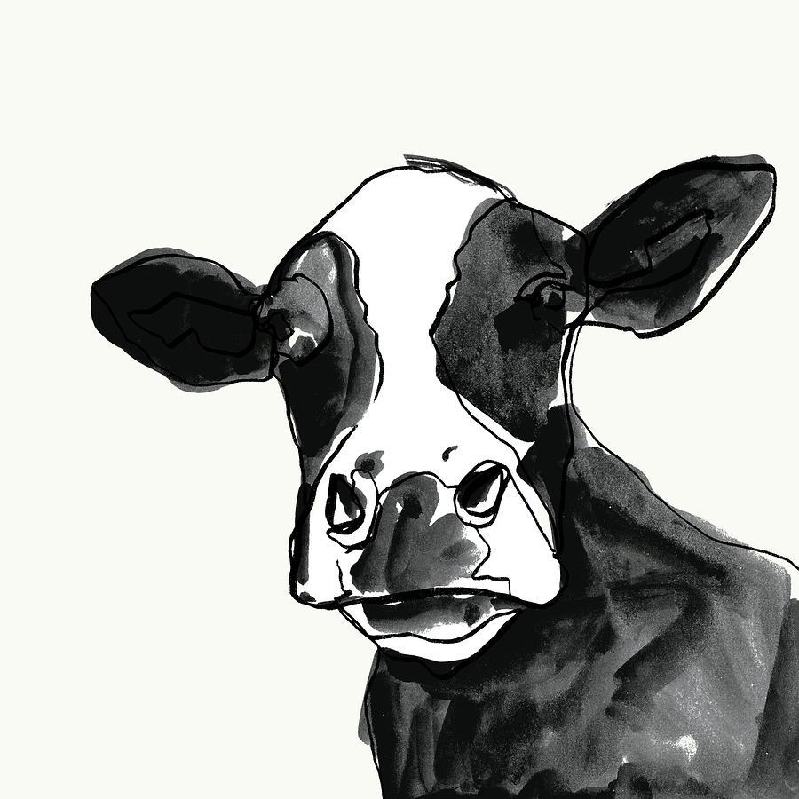 Cow Contour I Painting by Victoria Borges