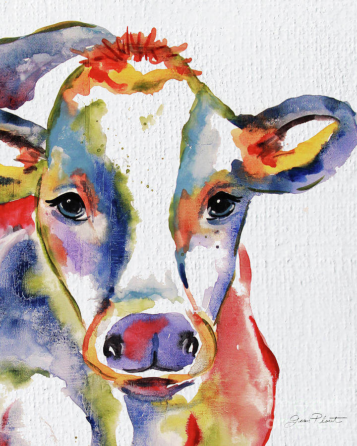 Abstract Painting - Cow Face A by Jean Plout