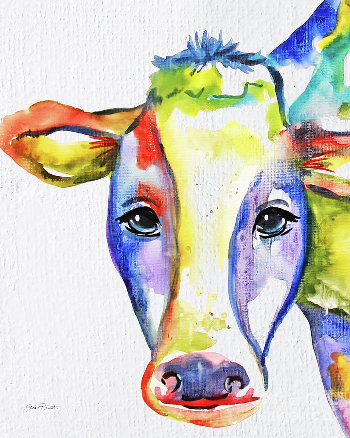Cow Face B Painting by Jean Plout