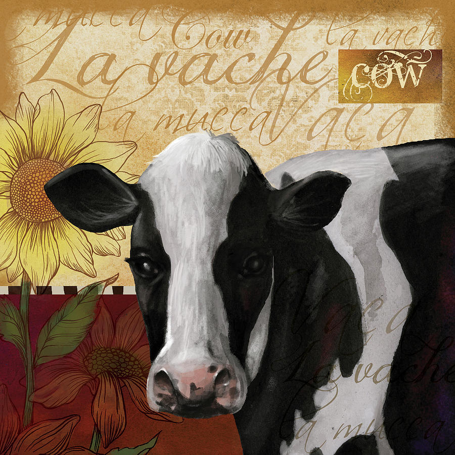 Farm Mixed Media - Cow by Fiona Stokes-gilbert