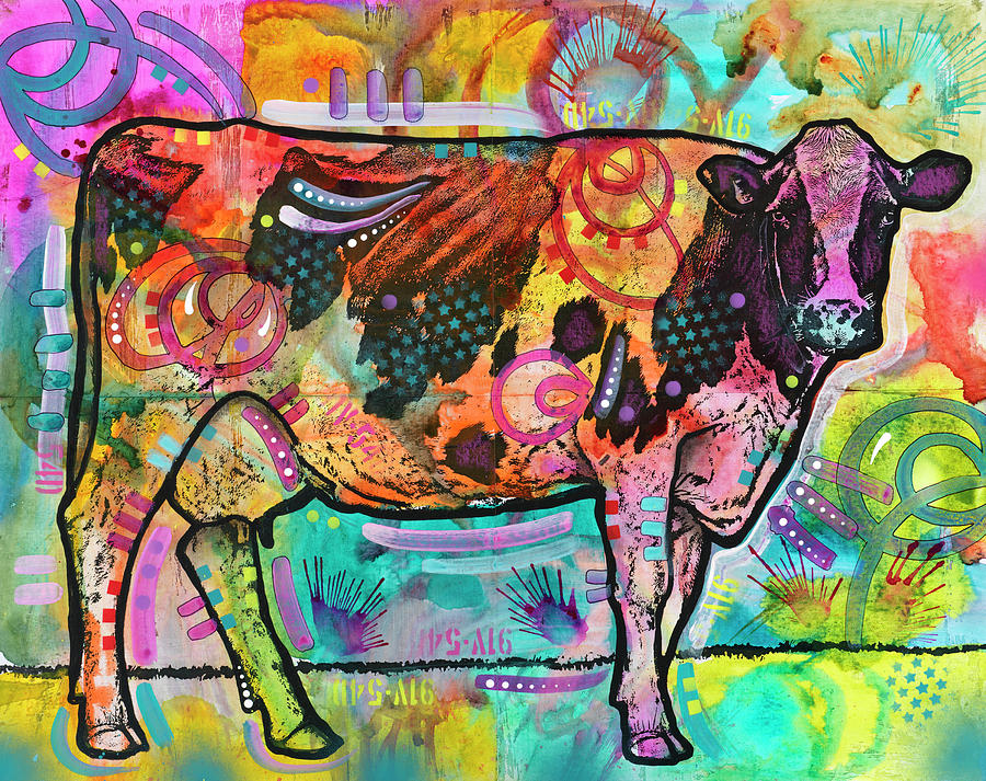 Cow - Mooove Over Rover Mixed Media by Dean Russo- Exclusive | Pixels