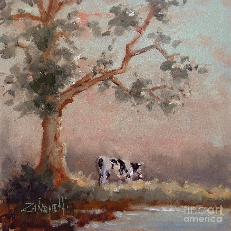 Cow studies one Painting by Laura Lee Zanghetti