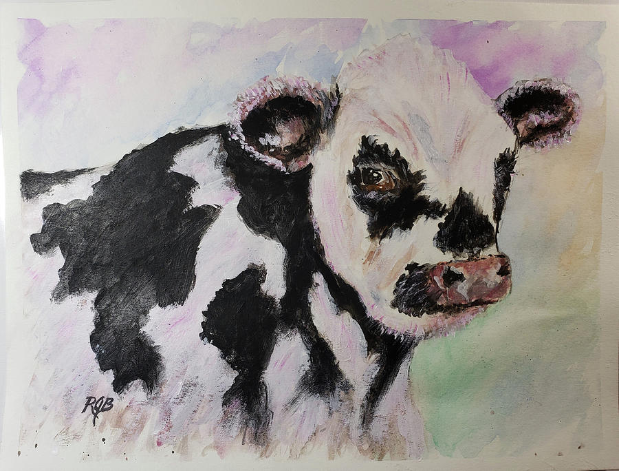 Cow Watercolor Painting Painting By Rick Berube