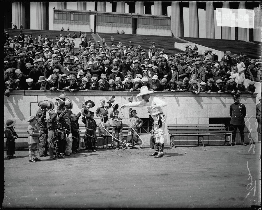 Soldier Field Photograph - Cowboy Actor Tom Mix Performing For by Chicago History Museum