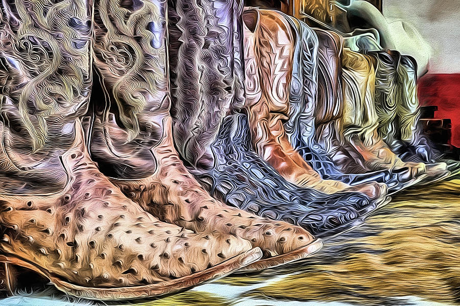 Cowboy Boot Row Digital Art by JC Findley