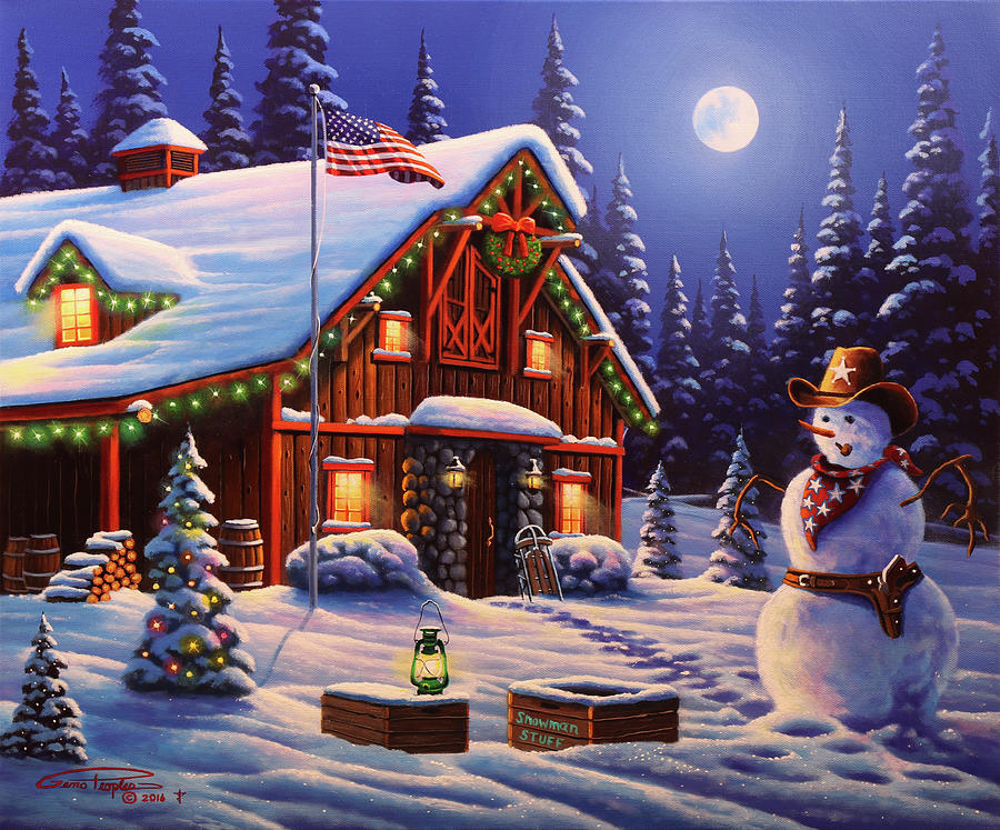 Cowboy Christmas Painting - Cowboy Christmas by Geno Peoples.