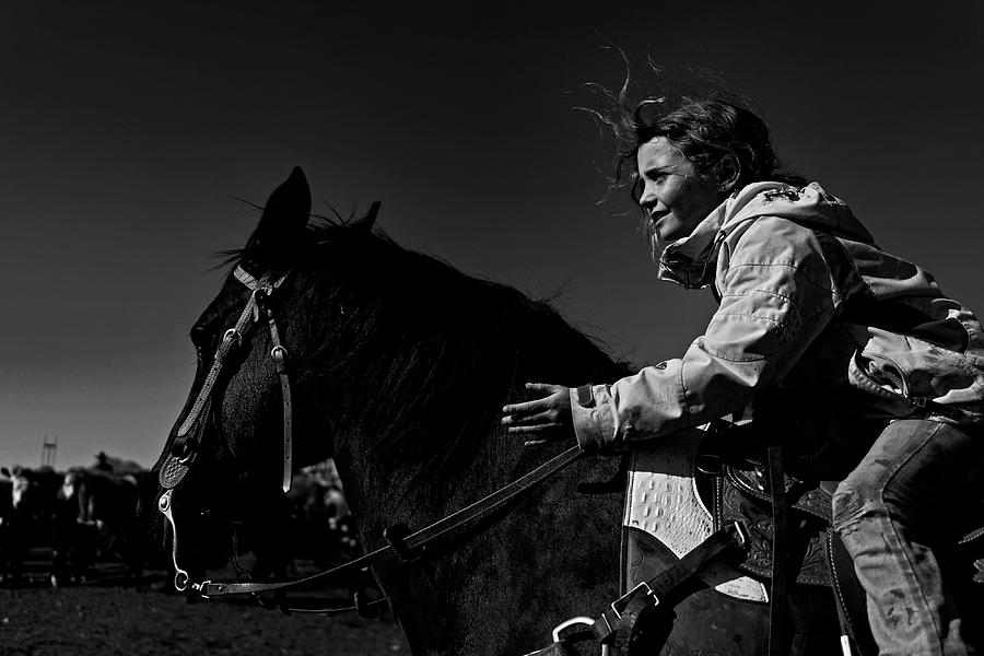 Cowboy girl on a horse  Photograph by Julieta Belmont