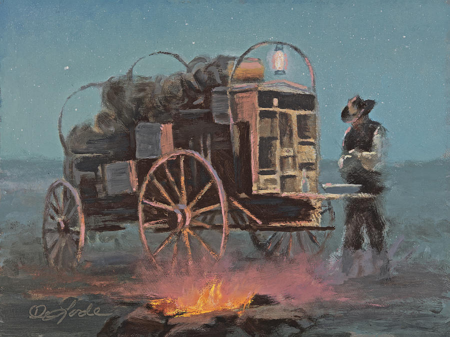 Chuckwagon Painting - Cowboy Kitchen by Mia DeLode