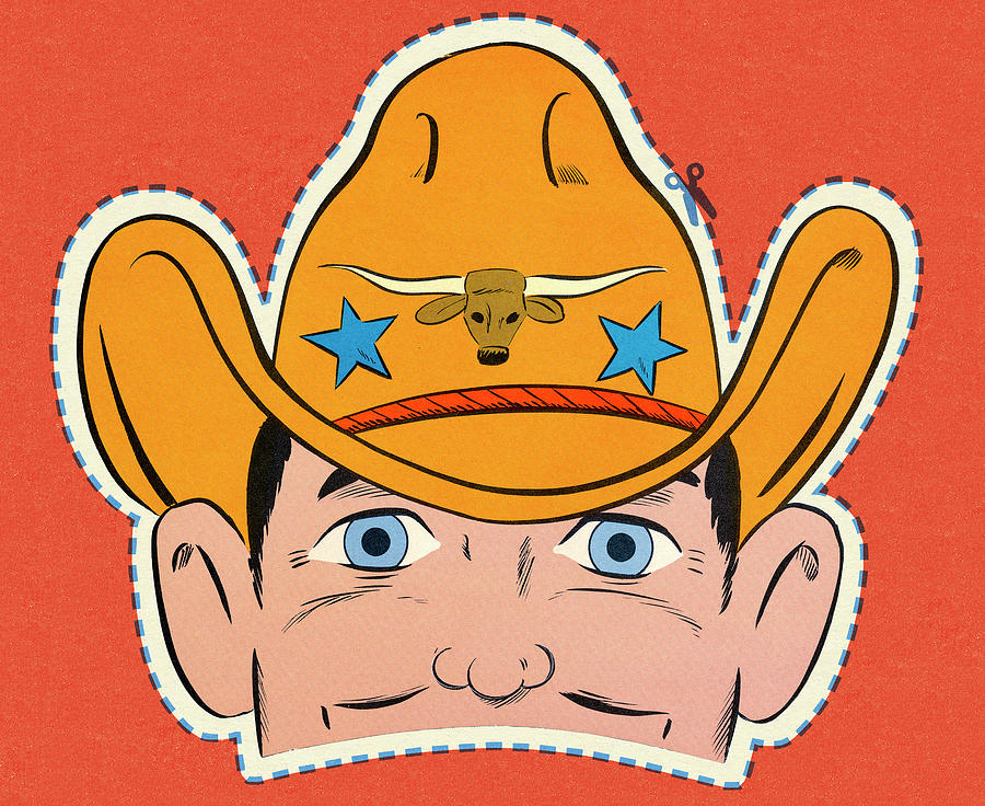 Halloween Drawing - Cowboy Mask by CSA Images