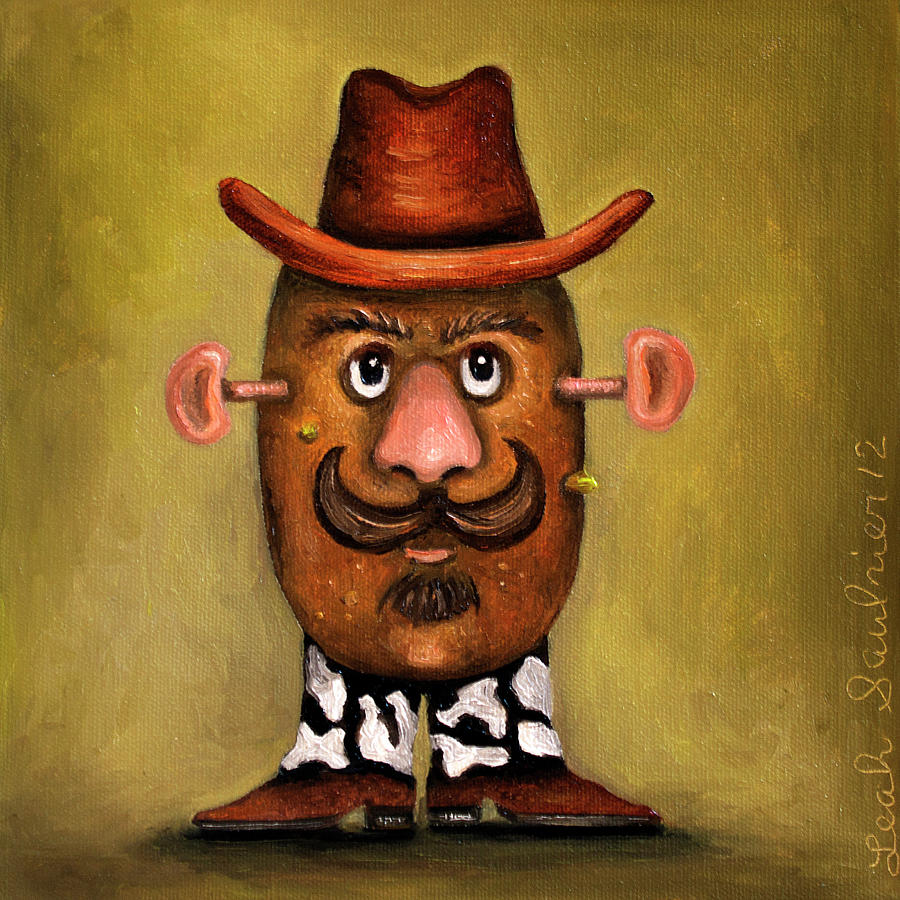 Boot Painting - Cowboy Potato Head by Leah Saulnier