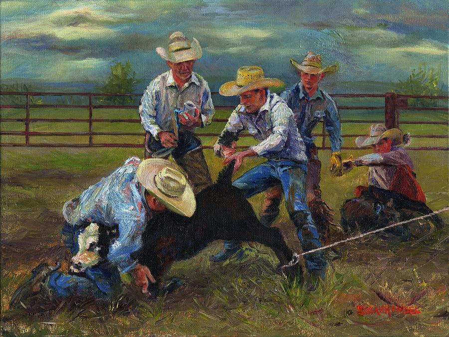 Cowboy Strong Painting by Susan Hensel