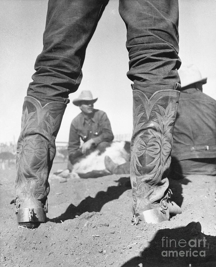 Cowboy Wearing Cowboy Boots With Spurs Photograph by Bettmann