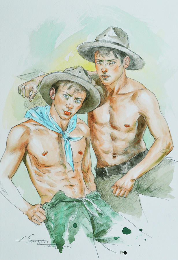 Cowboys Painting by Hongtao Huang