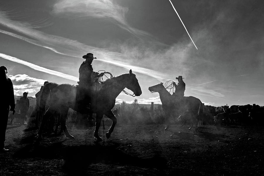 Cowboys on horses  Photograph by Julieta Belmont
