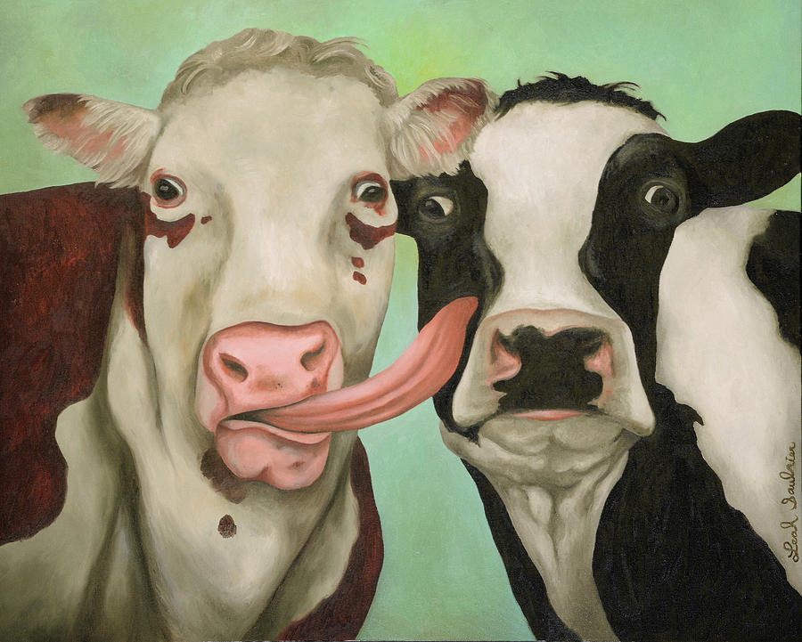 Tongue Painting - Cowlicous by Leah Saulnier Tongue Painting - Cowlicous by Leah Saulnier