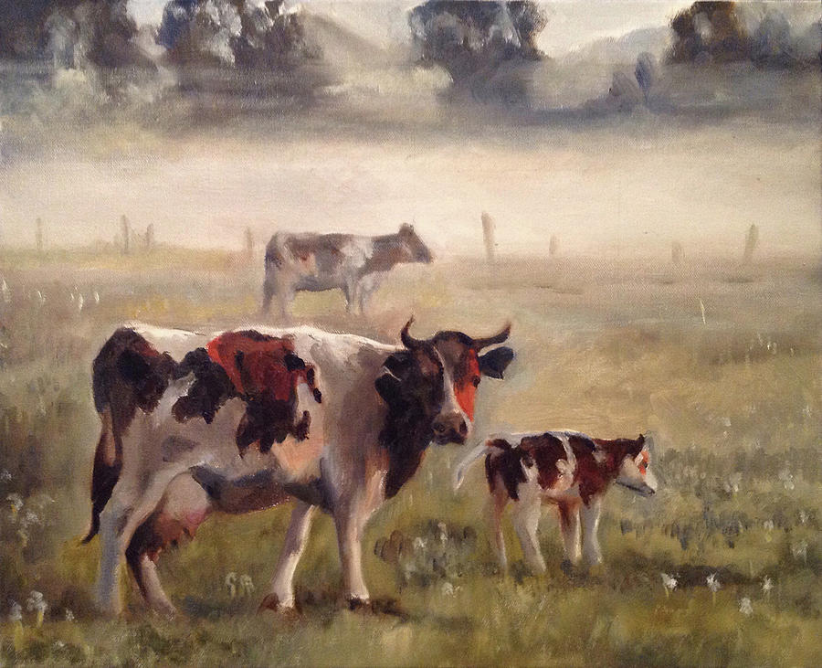 Cows and Calf by Mary Marin