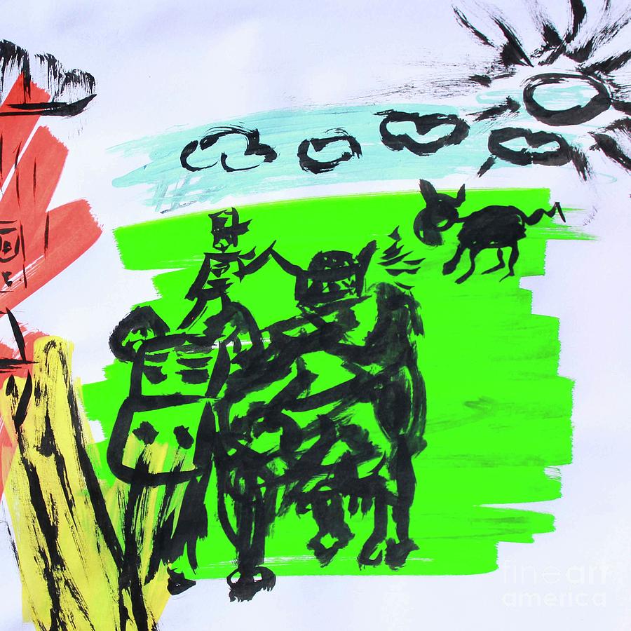 Cows Grazing Drawing by Odalo Wasikhongo