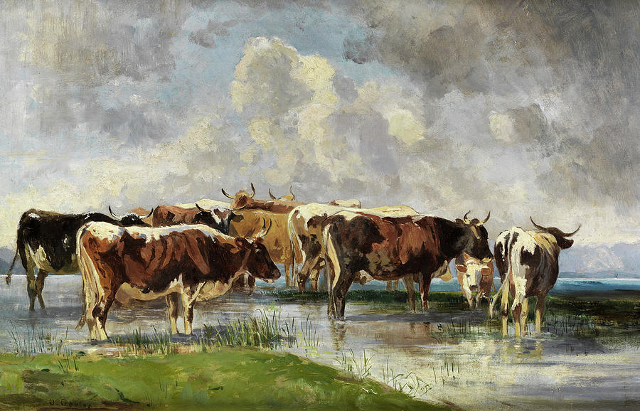 Cows On Pasture Friedrich Otto Gebler 