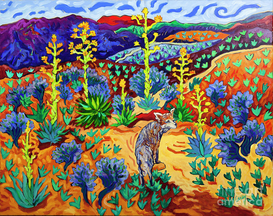 Coyote Day Dream Painting by Cathy Carey