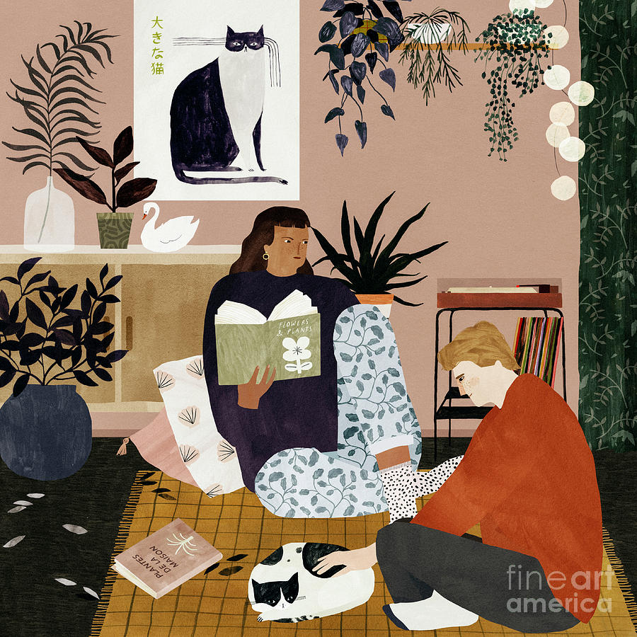 Cozy Evening Painting by Lea Le Pivert