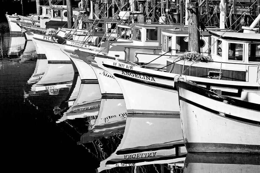 Crab Fleet Monochrome Photograph by Bill Gallagher