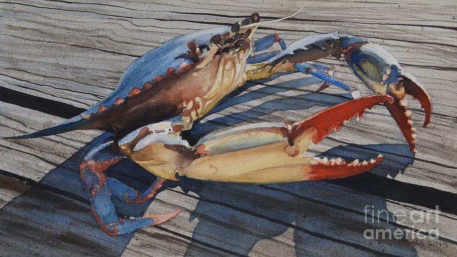 Crab Painting - Crab For Dina by Skip Macdonald