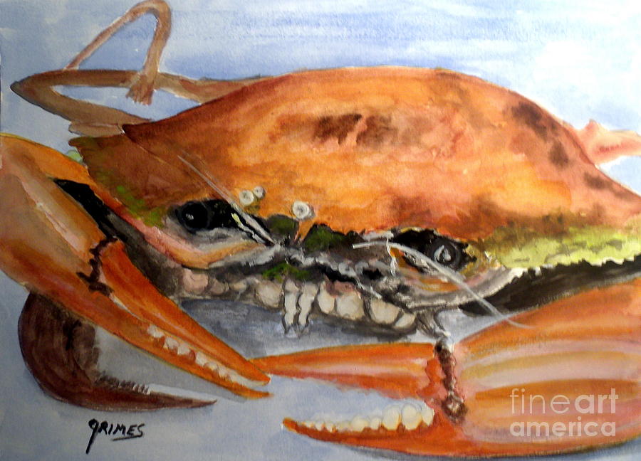 Crab for Dinner Painting by Carol Grimes