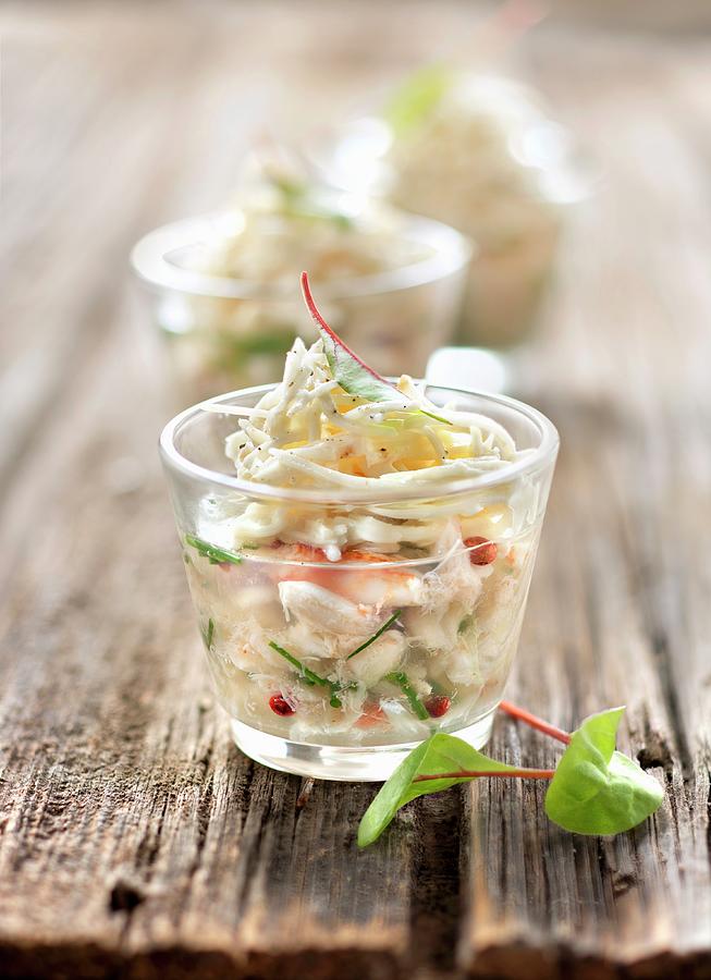 Crab Meat And Celeriac Remoulade Aspic Verrines Photograph by Studio ...